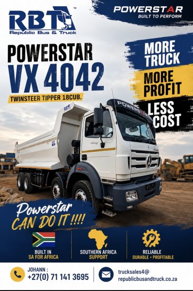 NEW POWERSTAR VX 4042 TWINSTEER TIPPER TRUCK
